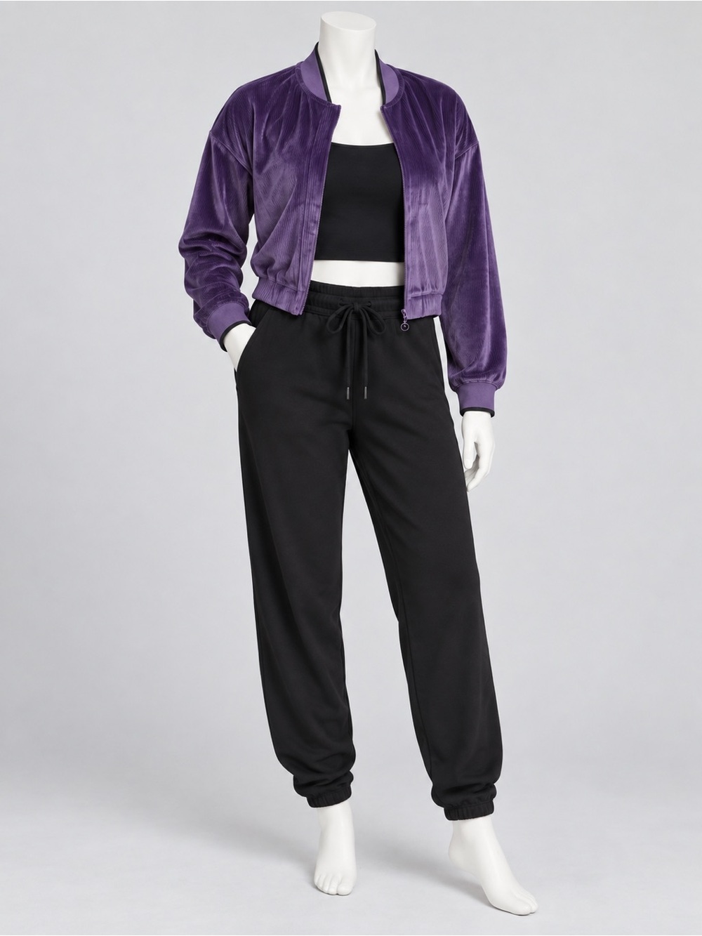 Victoria's Secret Purple Velour Bomber Jacket